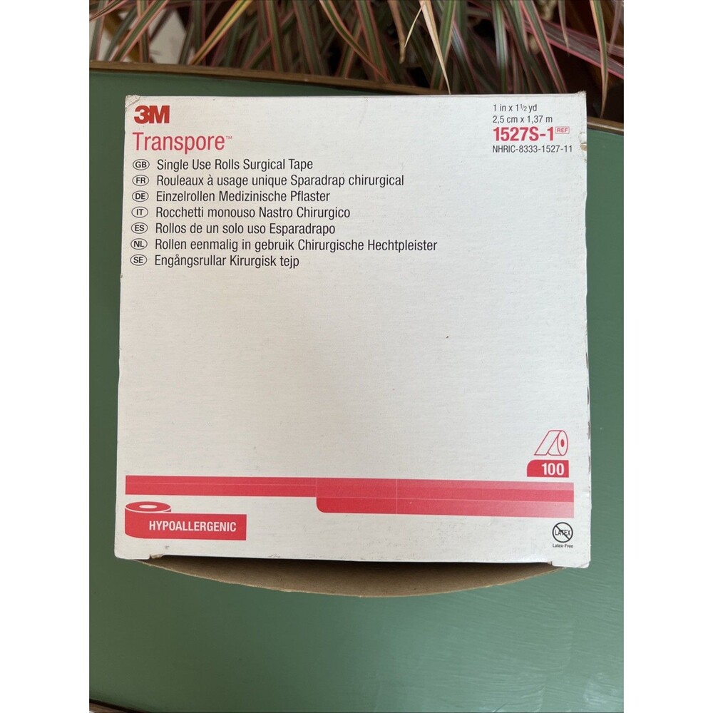 3M Transpore Single Use Hypoallergenic Surgical Tape Box( 100rolls)